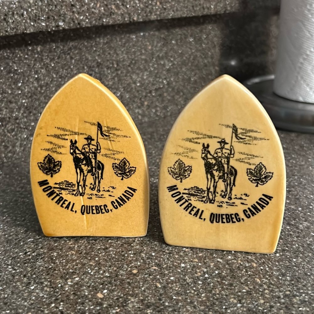 Vintage salt and pepper shakers ceramic Irons